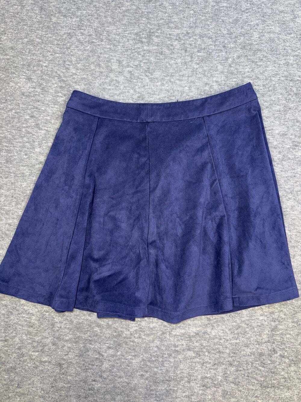 Forever 21 Navy Blue Faux Suede Skater Mini Skirt Size Small